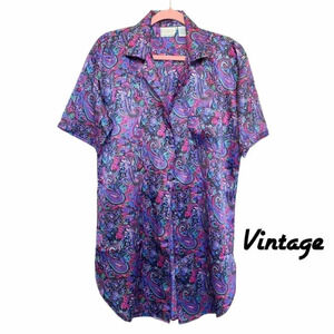 Intimate Moments Multicolor Paisley Button  Up Top